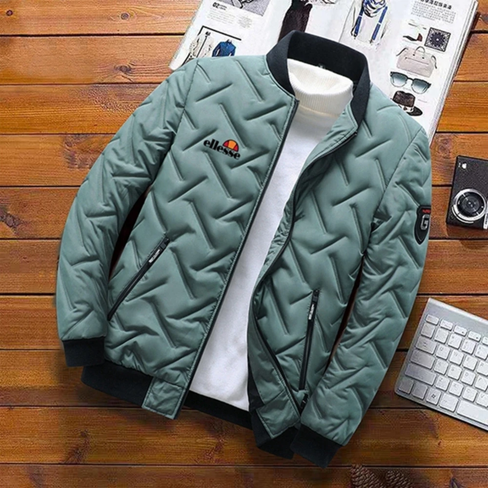 

2023 Men's Bomb Jacket Thickened Cotton Pad Quilted Jacket Men's Baseball Jacket Warm Coat Street Fashion Coat Plus Size