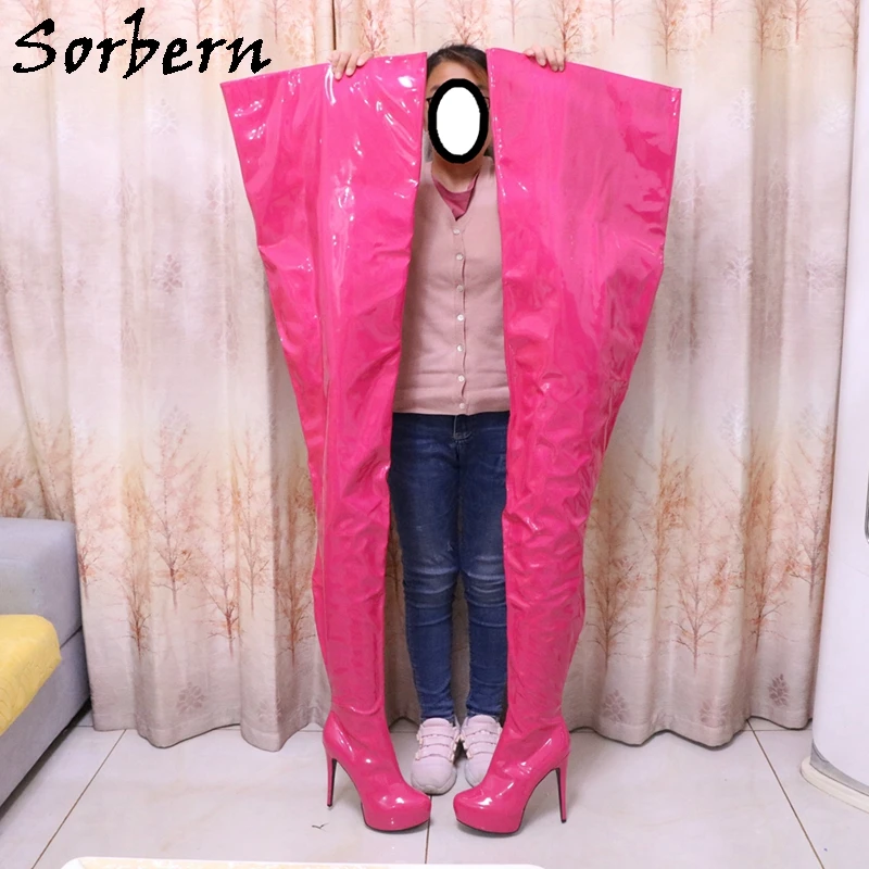 Sorbern Customized Super Long Boots Unisex Invisible Platform Shoes Fetish High Heel Crotch Inside 85Cm Outside 140Cm