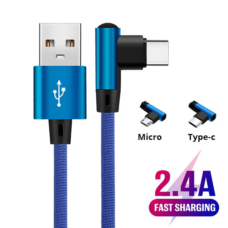 

USB Type-C Fast Charge Cable For Huawei mate 40 P60 P40 pro Mi Poco F3 X3 Pro Redmi K50 K40 elbow Cable for lite 90 Degree Cable