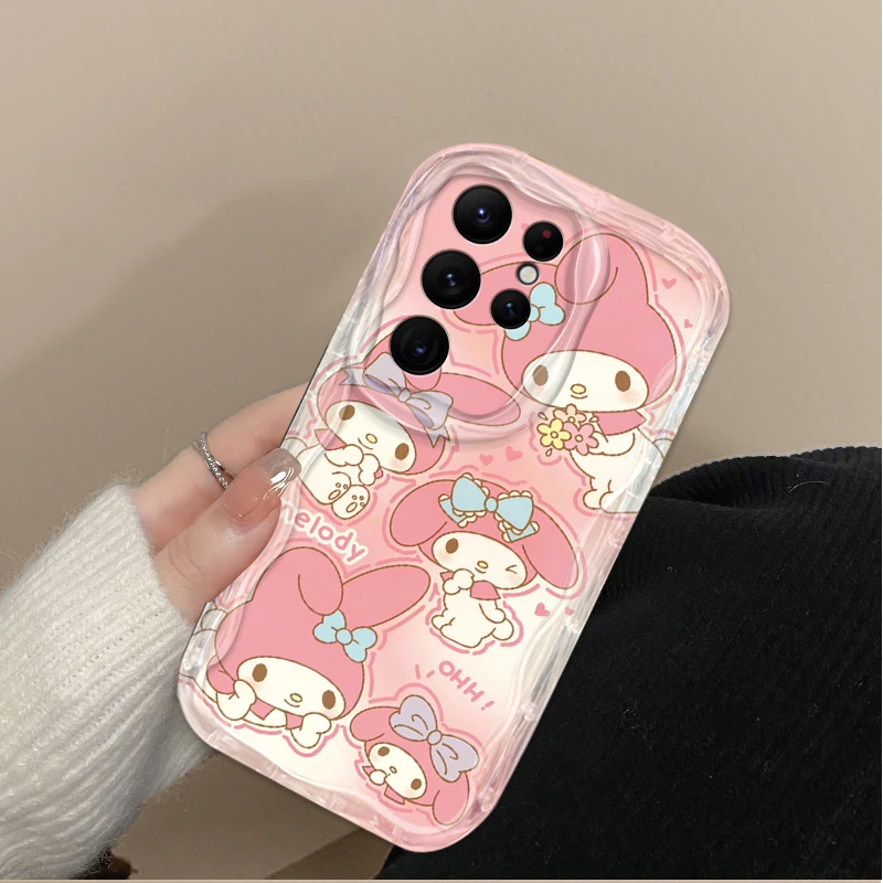 Чехол Sanrio Kuromi My Melody Wave для Samsung Galaxy S25 S24 Ultra S23 S22 S21 Plus FE A56 A36 A26 A16 A06 A15 A25 A35 A55 5G (art.: 3920d8da271a8) - 3920d8da271a8
