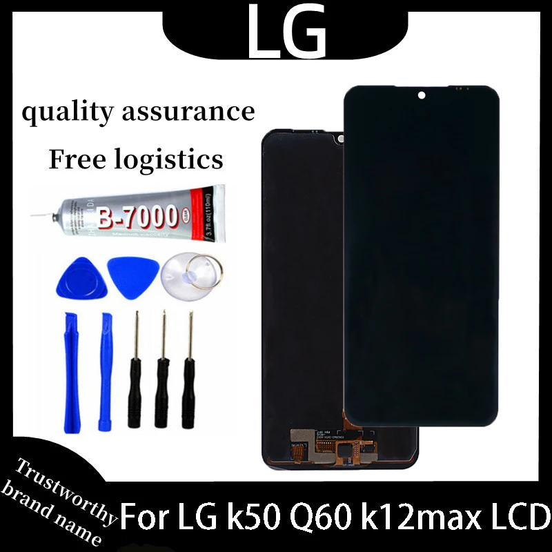 

6.26" Original New Screen For LG K50 k12 max LCD Display Touch Screen Digitizer Assembly replacement LG Q60 LCD With Frame