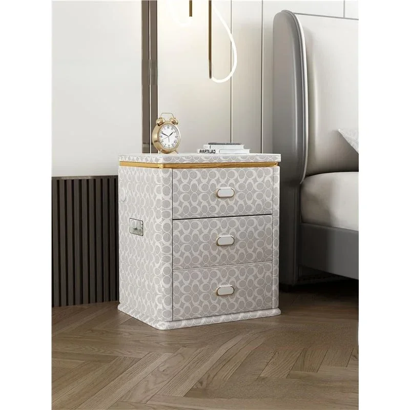 Настольные прикроватные столики боковая кровать искусственная кожа Круглый