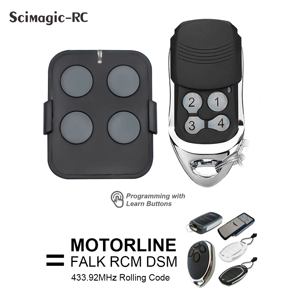 

MOTORLINE FALK Rolling Code 433.92MHz Remote Control Motorline MX4SP DSM MXS4SP MX5SP RCM Garage Gate Door Opener Remote