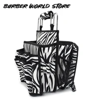 multipurpose salon haridressing bag zebra stripe large capacity storage case portable hair stylist cosmetic makeup organizer
