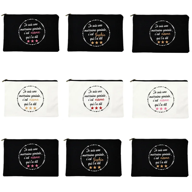 Awesome Godmother Make Up Bag Godmother Request Cosmetic Case Travel Wash Storage Zipper Pouches Gifts for Godmother Luxury Bag