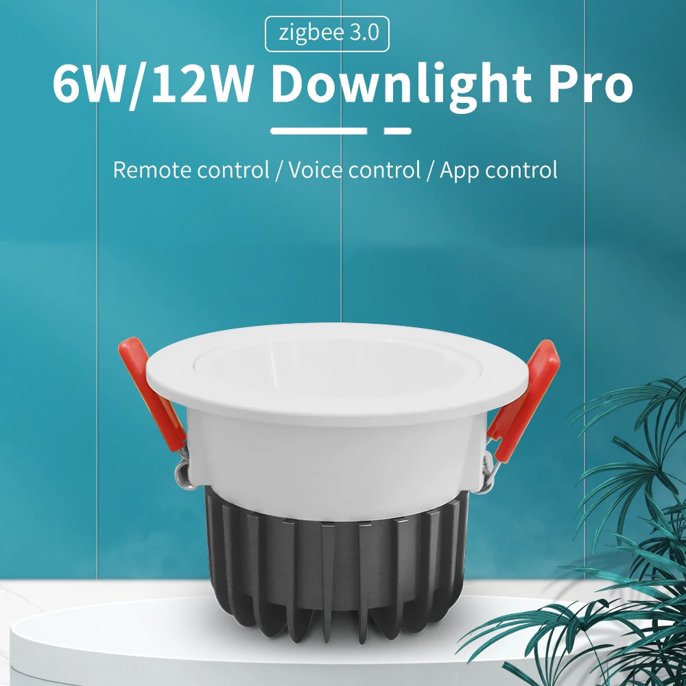 Zigbee 3.0 LED Downlight 6W 12W IP54 Professional Waterproof Pro Spot Light Dimmable Color Temperature RGB For Indoor Lighting