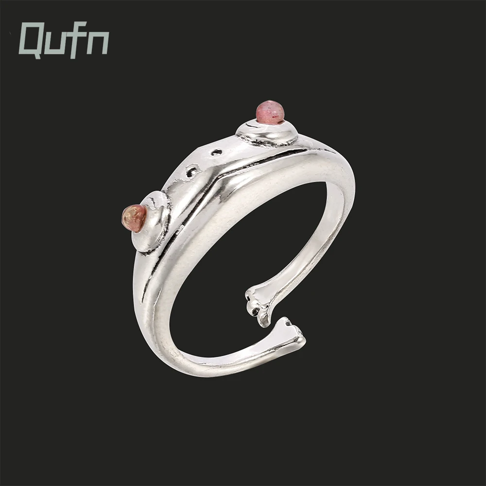 

Hip Hop Fashion Frog Rings Cute Cartoons Animal Open Adjustable Ring For Men Women Vintage Party Jewelry Accessories Gift