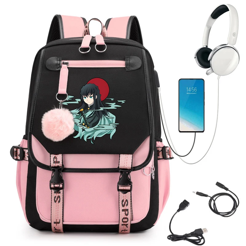 Demon Slayer Kimetsu No Yaiba Anime Laptop Backpack Men USB Charging ...