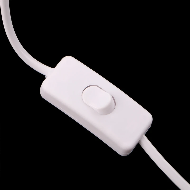 

T5EB 1.8M EU Plug Switch line Cable On Off Power Cord For LED Lamp with Button Switch Light Switching White Wire Extension