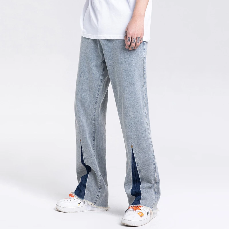 Four Seasons Men's Jeans Hip Hop Style Straight Loose Streetwear Y2k Pants Men's Fashion Streetwear Jeans Aesthetic Ins Hot Sale