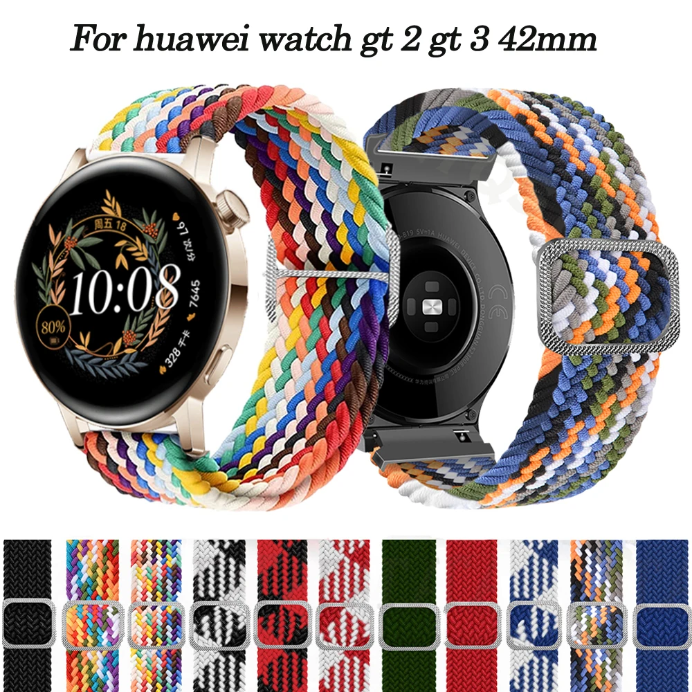 

Hot 20mm Watchband For Huawei Watch GT 3 GT 2 42mm Strap Wristband Braided Nylon For gt2 gt3 Pro 43mm/Magic Bracelet Accessories