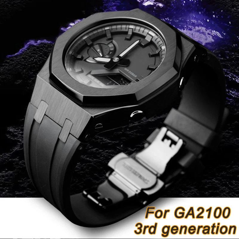 

_/2110 3rd резиновый ремешок для часов металлический чехол 316 нержавеющая сталь Безель ремешок для часов GA2100 третьего поколения Запасные аксесс...