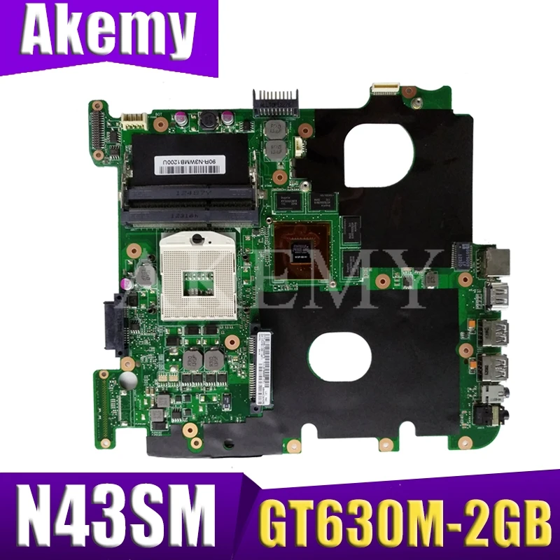 

N43SL mainboard For ASUS N43S N43SM N43SL laptop motherboard GT630M 2GB video card N43SM motherboard Test 100% original