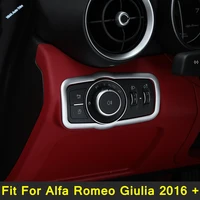 1pcs car headlight switch sequin headlamp adjust button cover trim abs for alfa romeo giulia 2016 2020 matte interior parts