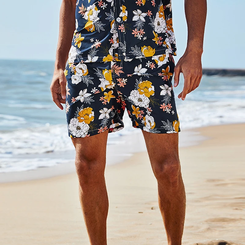 

Mens Swim Shorts with Mesh Lining Hawaiian Shorts Men Print Beach Shorts Man Quick Dry Swimwear Board Shorts Swim Trunks for Men
