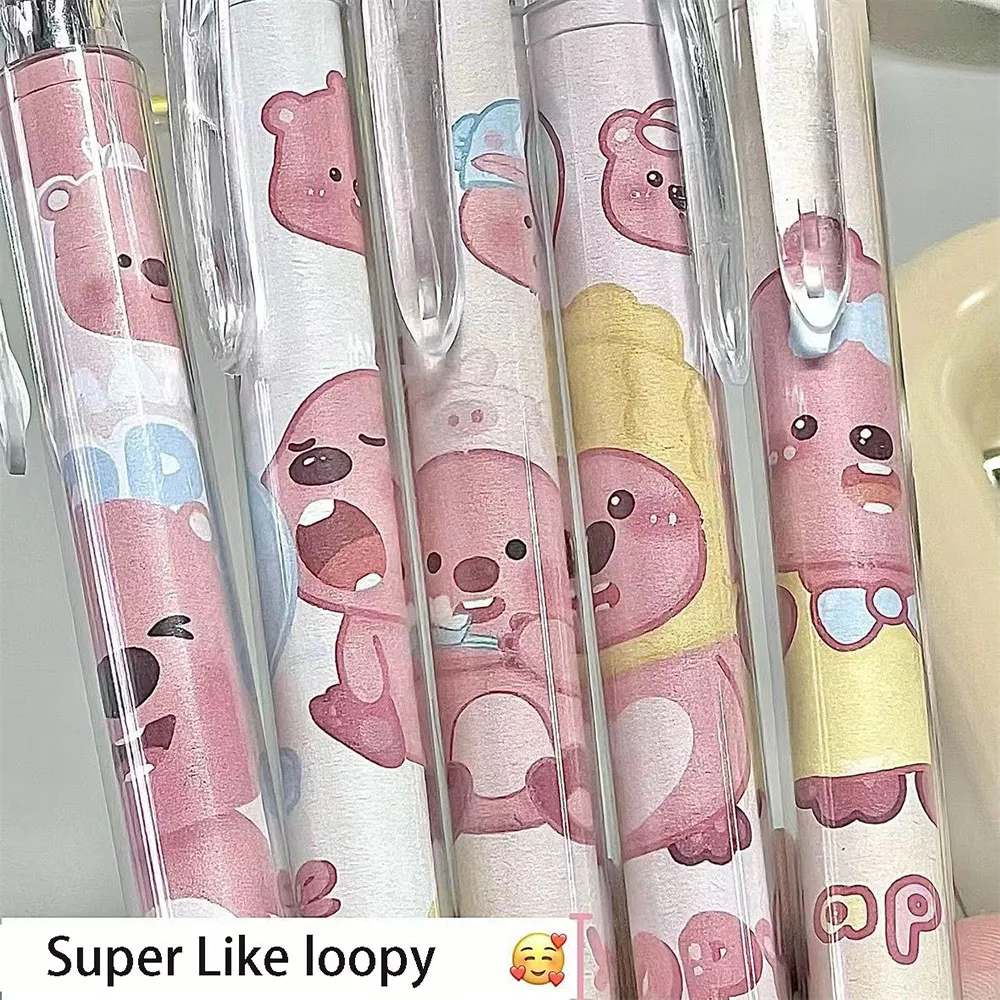 

Нейтральная ручка с высокой лицевой стоимостью для девушек, с сердечком, милая мультяшная Студенческая утилита 0,5 мм, быстросохнущая гладкая черная ручка, товары для учебы