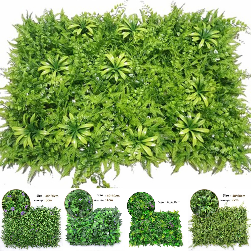 

40*60cm Artificial Green Grass Square Plastic Fake Lawn Plant Home Living Room Wall Artificial Landscape Greening Decoration