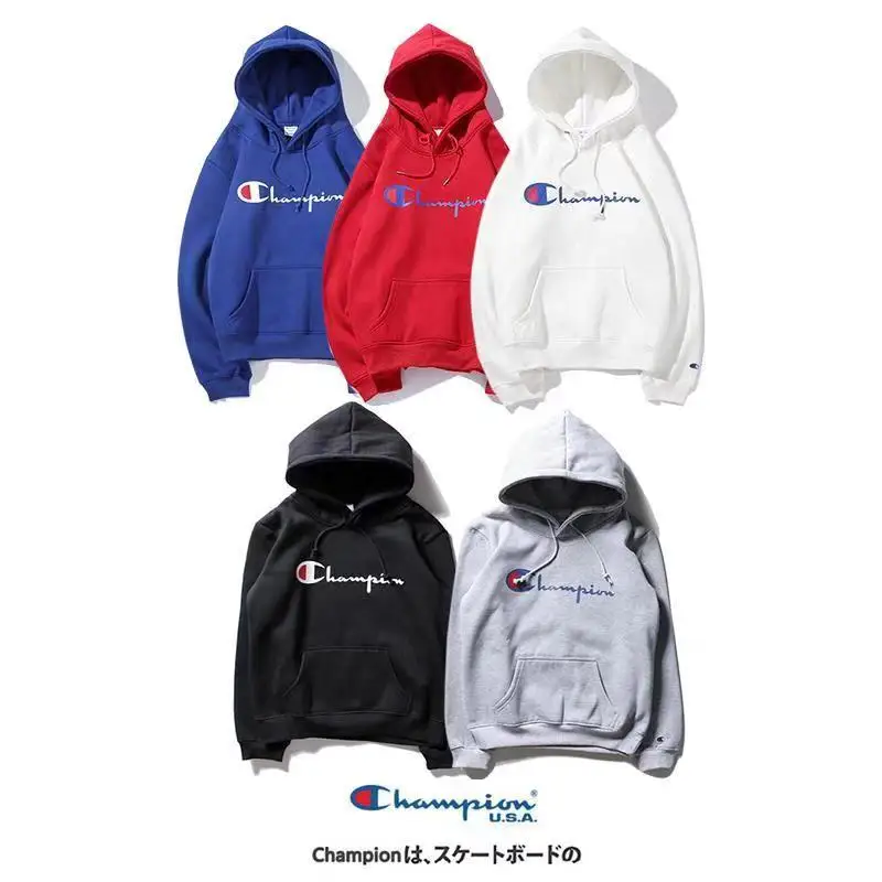 

23 Spring and autumn new hooded sweater fashion trend casual sports pure cotton embroidery loose tops for men and women couples