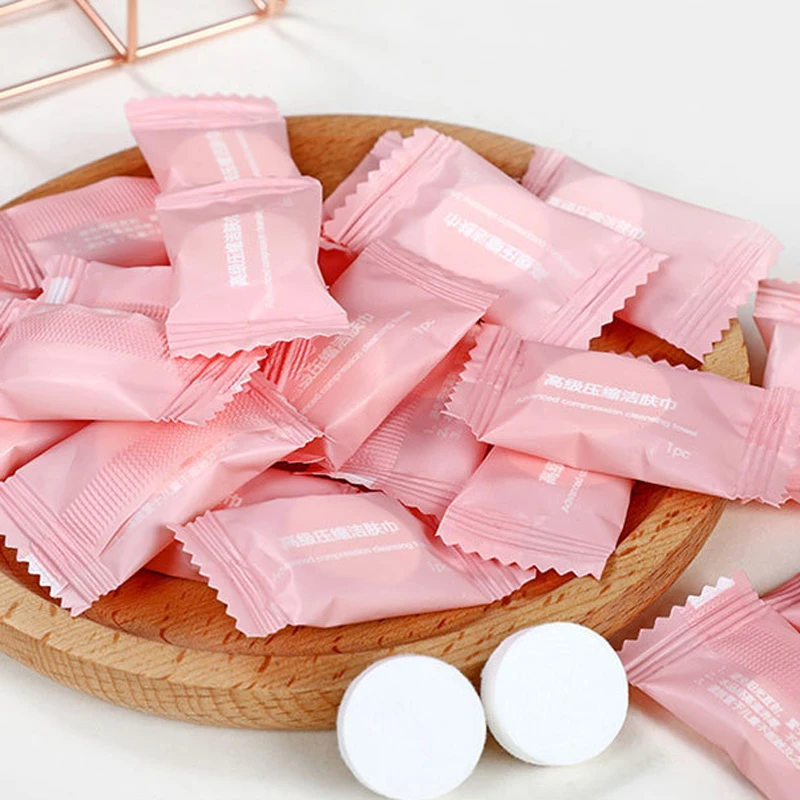 

20-50pcs Compressed Towel Travel Outdoor Cotton Non-woven Towel Disposable Face Towel Tablet Cloth Wipes Tissue Makeup Cleaning