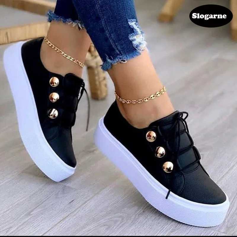 

Casual Shoes Women Sneakers 2022 Spring Soft Leather Flats Thick Sole Women's Sports Shoes Loafers Big Size 35-43 Zapatos Mujer