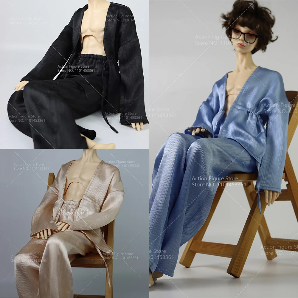 [Высокое качество] мужские однотонные шелковые складчатые домашние предметы