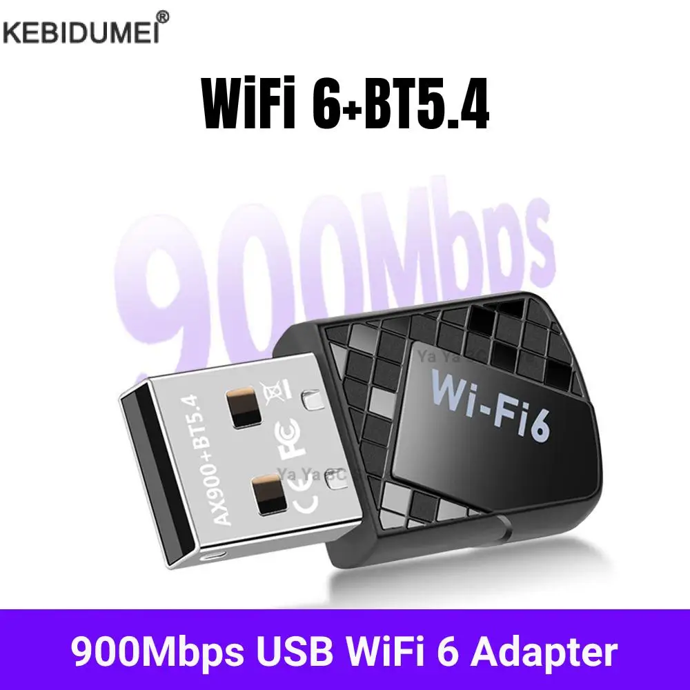 900 Мбит/с WiFi6 Bluetooth 5.4 Адаптер 2 в 1 Wi-Fi USB-ключ 4G 5 ГГц USB WiFi Сетевая карта Беспроводной