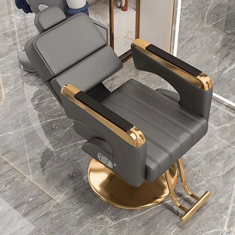 Роскошное парикмахерское кресло с откидной спинкой портативное для красоты
