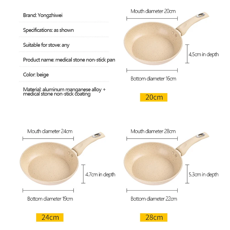 New Non-Stick Flat-Bottomed Pot Sauce Pans Japanese Jam Omelet Pot Maifan Stone Thick Frying Pan Egg Cooker Kitchen Accessorie images - 6