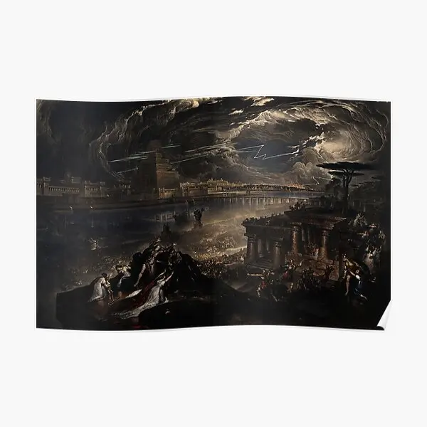 

John Martin The Fall Of Babylon Poster Vintage Decoration Print Art Painting Funny Decor Mural Room Picture Modern No Frame