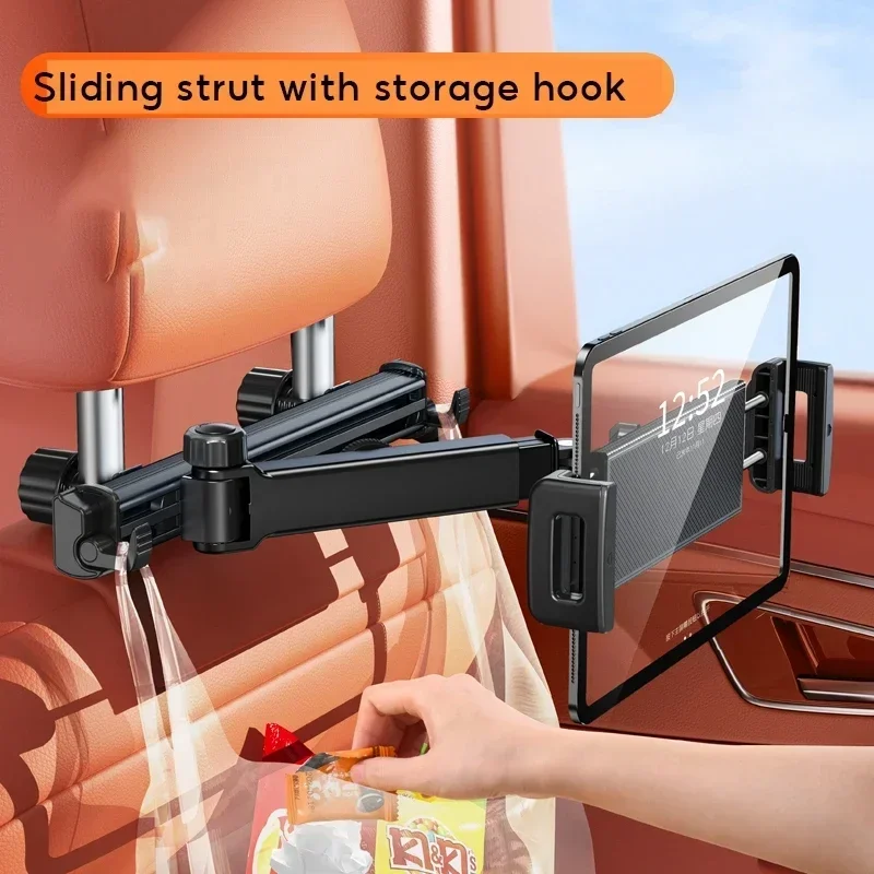 

Hipacool телескопический автомобильный держатель для телефона, подставка для спинки сиденья для планшета, подголовник, регулируемый магнитный автомобильный кронштейн для планшета для устройства 5,6-11,8 дюйма