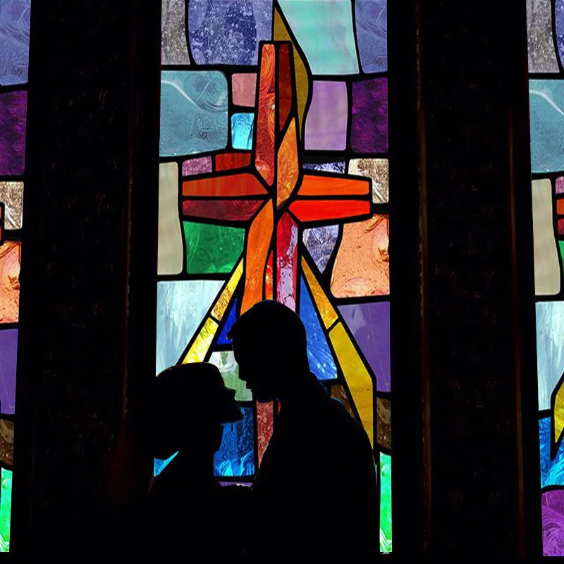 Статические липкие матовые витражи по индивидуальному заказу оконные пленки