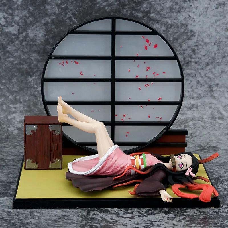 

16cm Demon Slayer Anime Figure Sleeping Position Kamado Nezuko Sakura Screen Beautiful Girl Figure Collectible Model Gift Toys