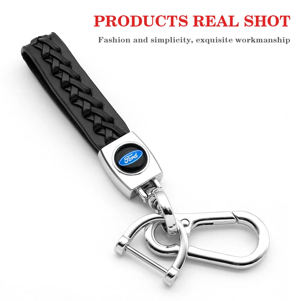 

Car Styling Auto Logo Keychain Metal Leather Key Ring Key Chain For BMW E46 Ford Focus Mk2 Party Mk3 Ranger Mondeo mk4 Fiesta mk