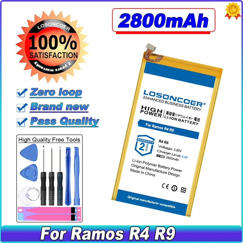 

LOSONCOER 2800mAh Battery For Ramos R4 R9 Mobile Phone Batteries