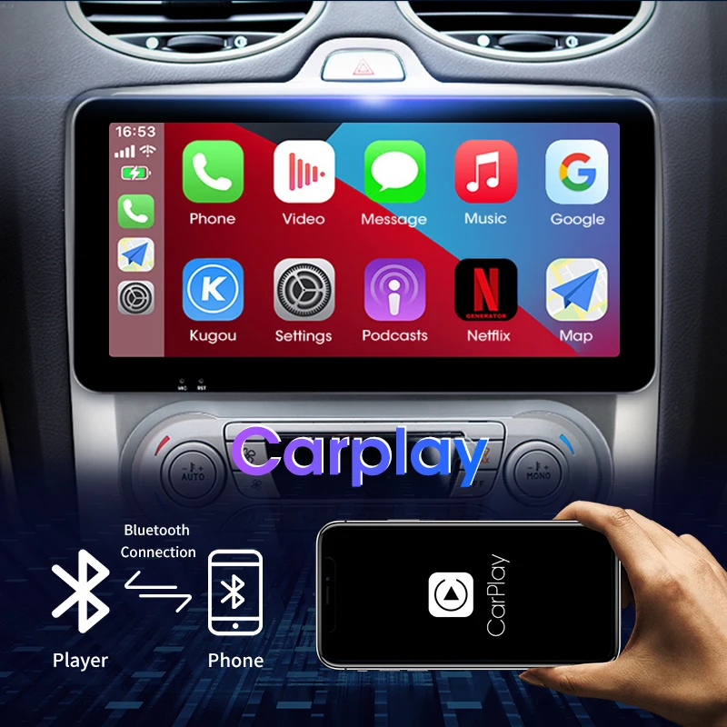 Jansite 10.33&quot 2 Din Android 11.0 Car Radio For Ford Focus 3 Mk2/Mk3 2004-2011 QLED Floating Screen Multimedia Video Player FM |