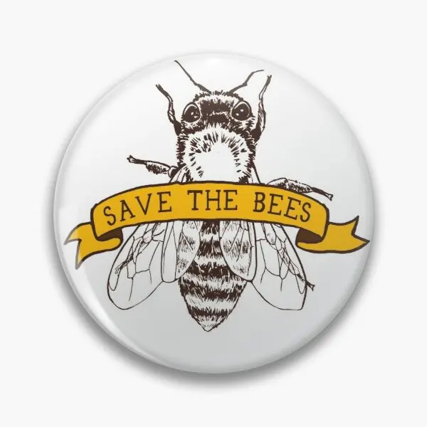 

Save The Bees Soft Button Pin Jewelry Gift Hat Brooch Metal Collar Fashion Cartoon Lapel Pin Women Lover Funny Badge Clothes