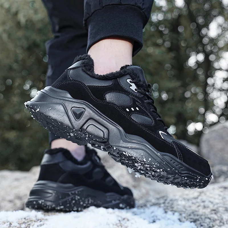 Winter Fashion Trend Men's Sports Shoes Comfortable Thick Sole Casual Sneakers Outdoor Anti Skid Wear-resistant Running Shoes