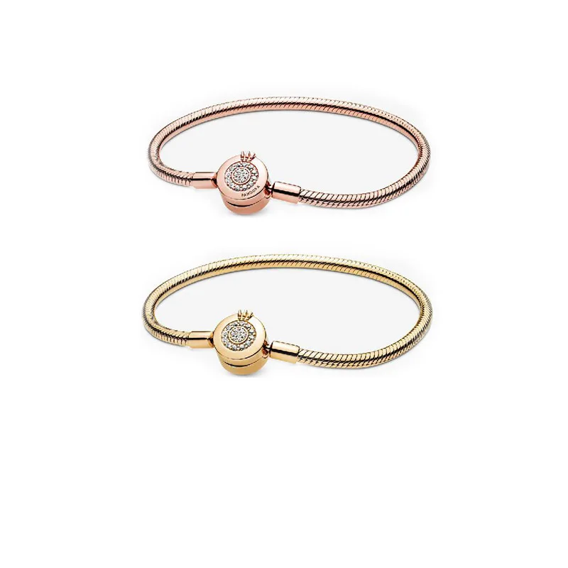 

Женская серебряная блестящая корона или браслет, Подходит для Pandora, бусины-подвески, сделай сам, подарки