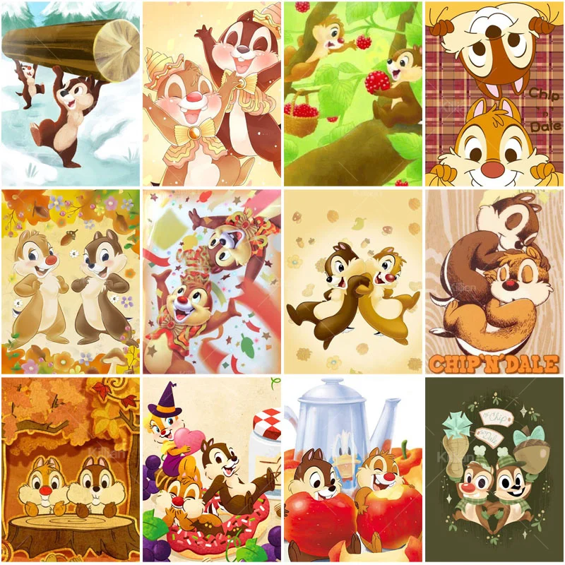 

Disney Chip N Dale Cartoon Animal Diamond Painting 5D DIY Mosaic Diamond Embroidery Cross Stitch Full Drill Kits Home Decor Gift