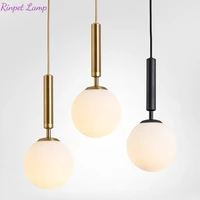 modern led pendant lamp fixtures lights glass ball hanging light bedside gold indoor for kitchen dining room lighting decoration
