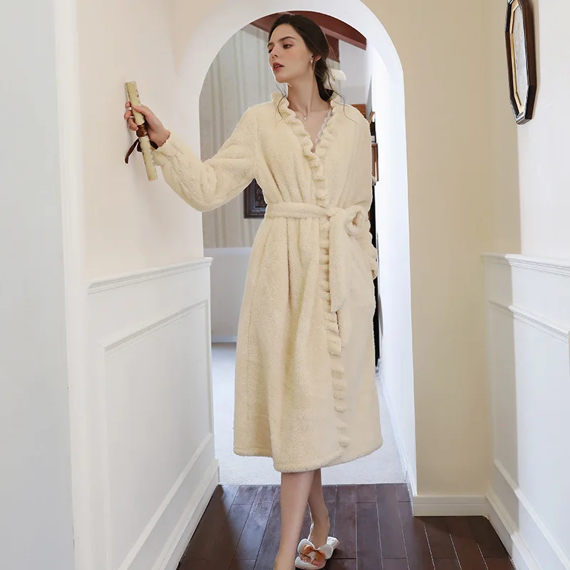 Irene Tinnie Pajamas for Women Sleepwear 2 Colour Coral Velvet  Home Clothes Winter Lounge Pijama Women Thick