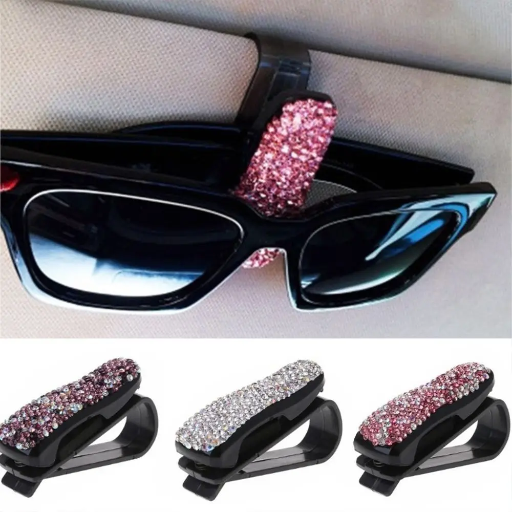 

Wood Versatile Portable Sunglasses Case Bill Clamp Diamond Car Glasses Holder Auto Fastener Clip