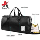 Спортивная сумка, кожаные спортивные сумки, большие мужские тренировочные сумки для женской обуви, для фитнеса, йоги, путешествий, чемодан, черная сумка на плечо, De спортивные сумочки