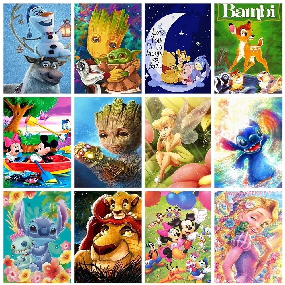 Disney мультфильм Микки Маус принцесса Ститч Картина на холсте постеры и принты