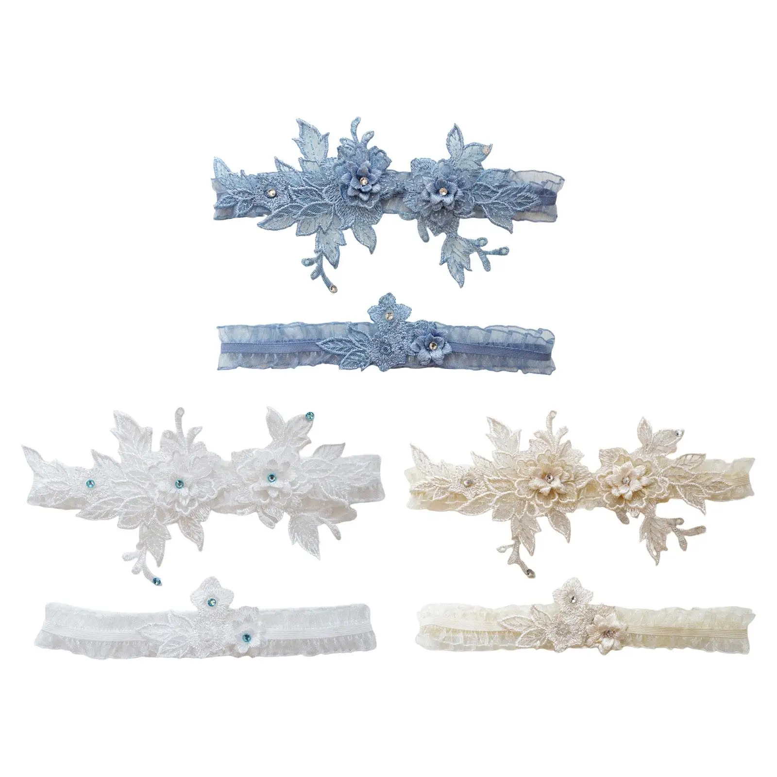 

Bridal Garter Wedding Garter Women Flower Pattern Leg Garters Elastic Clothing Accessories lace Garter for Prom Dance Party