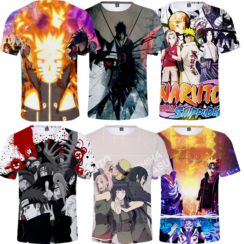 

Children's T-shirt Naruto 3d Short Sleeve Printed T-shirt Anime Role-playing Boy Cool Children's Shirt Fashionable Street T-shir