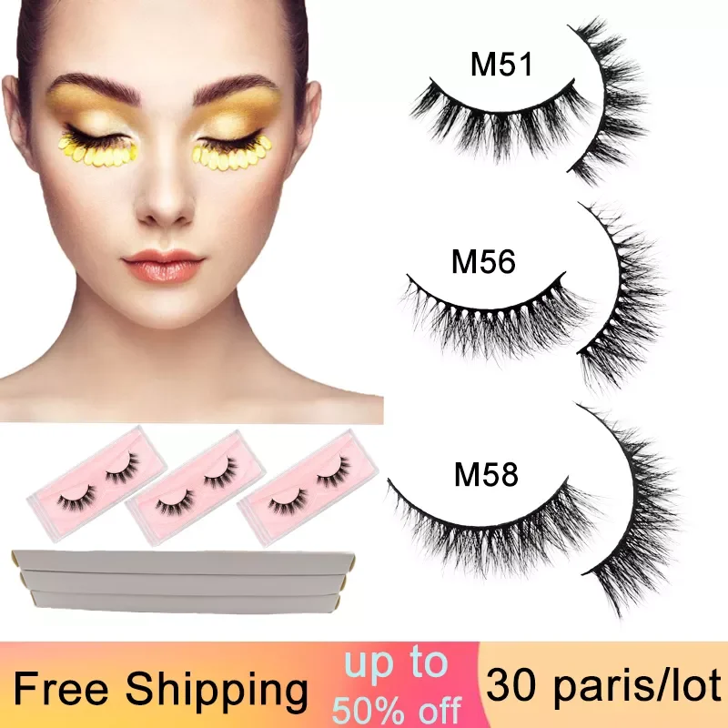 Visofree 30 Pairs 3D Mink Eyelash  False Eyelashes Natural Thick Long Eye Lash 100% Handmade lash Makeup Beauty Extension Tools