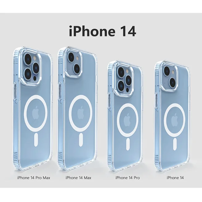 

For Magsafe Magnetic Transparent Protection Case Phone 14 13 12 mini 11 Pro Max Cover Wireless Charging Phone Case Accessories