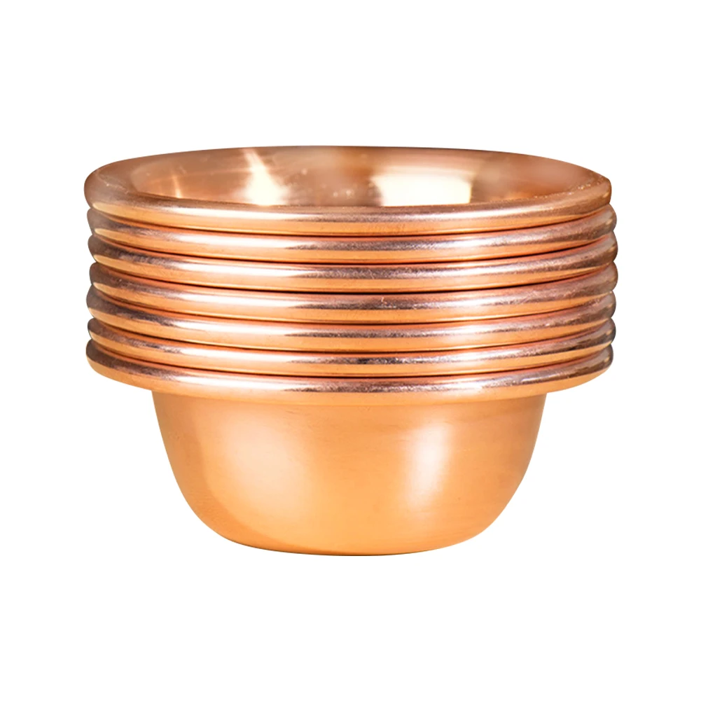 

7pcs Yoga Gift Smudging Portable Offering Bowl Red Copper Tibetan Buddhist Round Burning Incense Temple Craft Ritual Home Decor