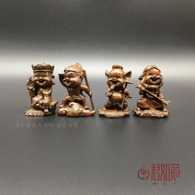 Фото Твердая латунь Путешествие на Запад Солнце Wukong Tang Восемь предсказаний Sand Monk Белый дракон Лошадь Маленький орнамент Бюстгальтер для чайной церемонии №2
